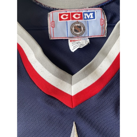 Vintage 90s CCM NHL New York Rangers Navy Blue Lady Liberty Jersey Mens XL - Picture 5 of 9